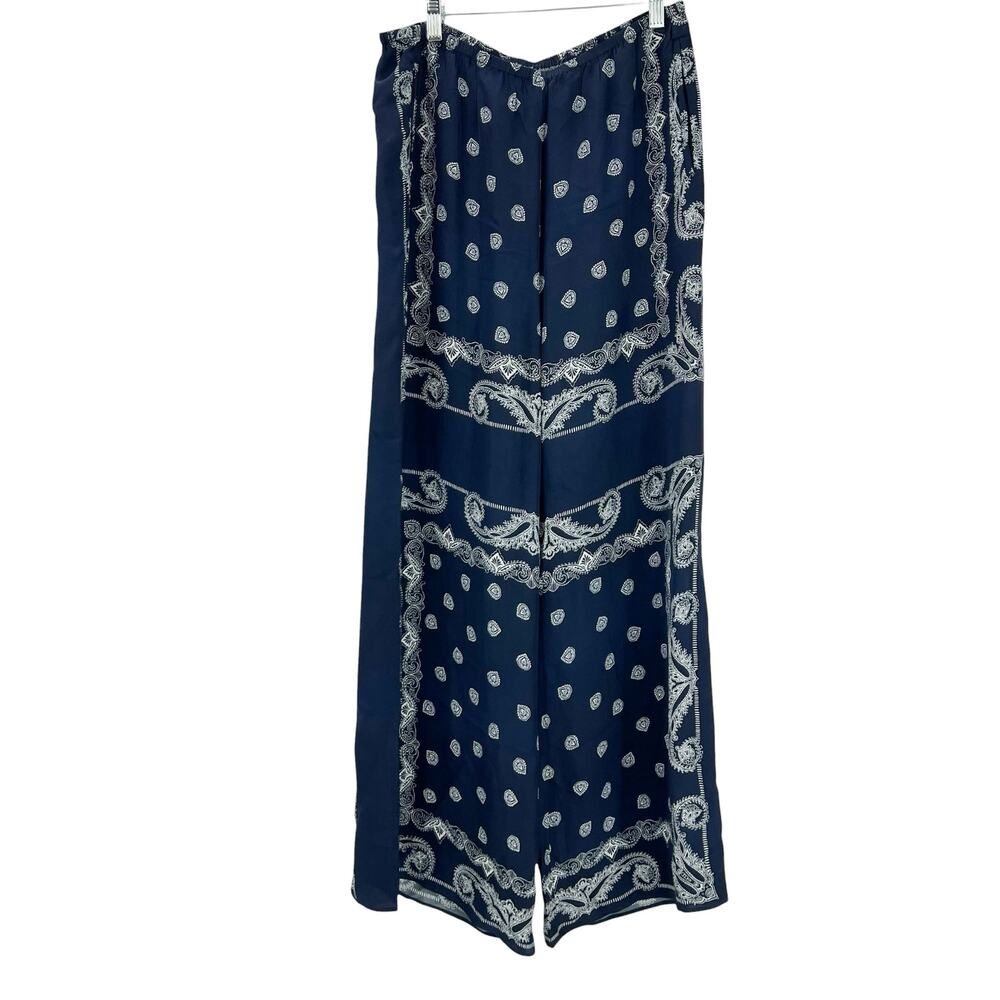 J. Crew Women's Jules Classic-Fit Pants In Bandana Print Navy Blue Size 8 NWT - Picture 4 of 12